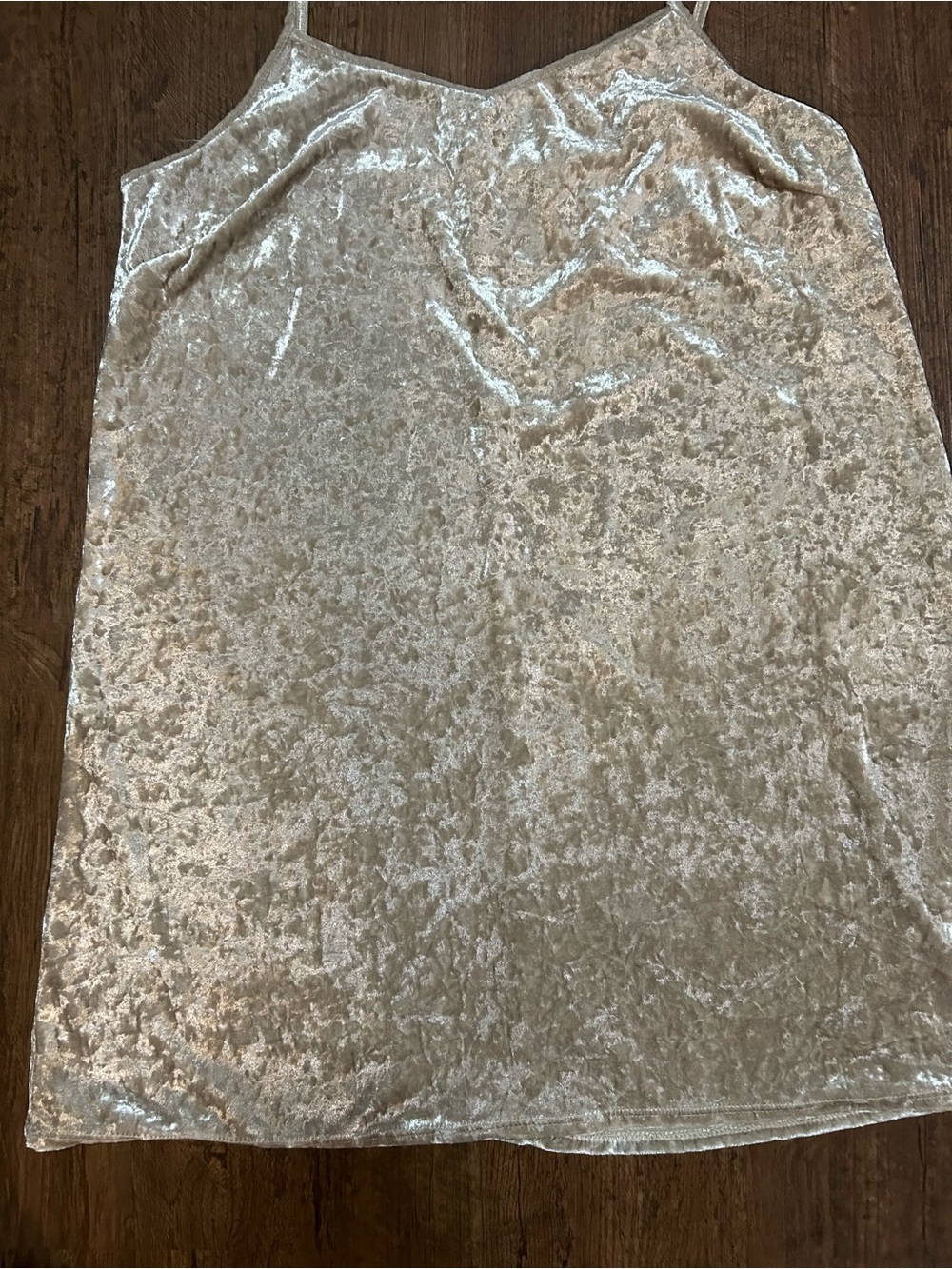 Crushed Velvet Slip Dress in Champagne by Peppermint USA - Picture 3 of 5